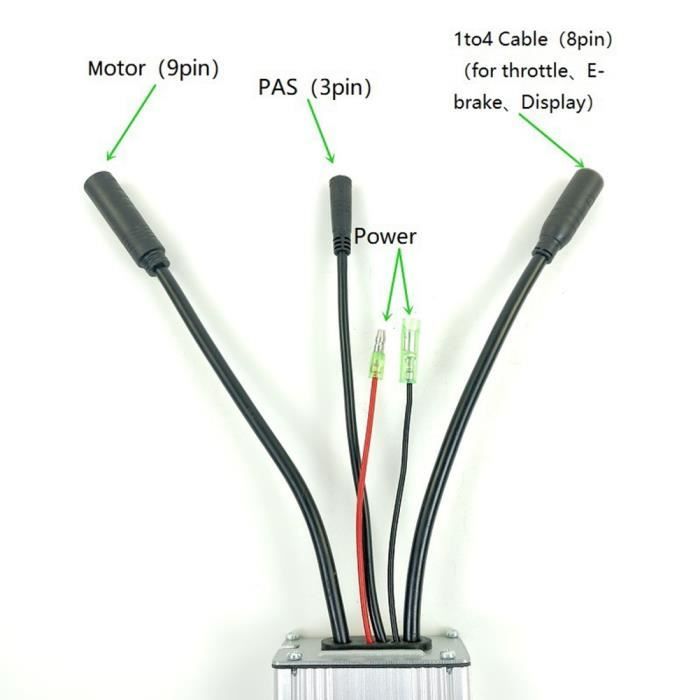 Contrôleur de vélo électrique, tubes étanches universels 36/48 V KT‑15 A, contrôleur de moteur stable et courant inférieur, accessoire avec ligne de lampe pour électrique Contrôleur de vélo électrique, tubes étanches universels 36/48 V KT‑15 A, contrôleur de moteur stable et courant inférieur, accessoire avec ligne de lampe pour électrique