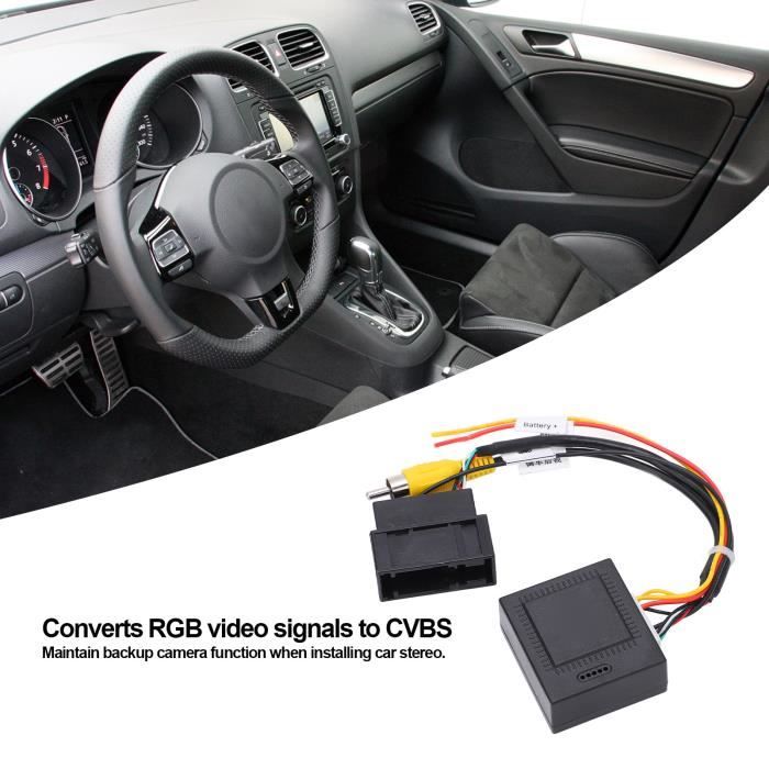 Convertisseur RVB Vers AV 12V 5W - Décodeur Caméra De Recul Pour Autoradio, Plug & Play