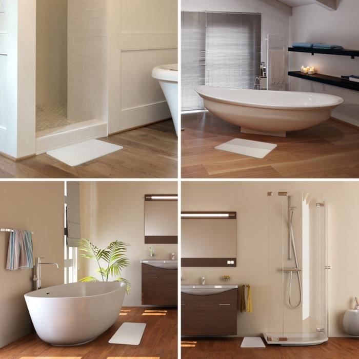 Tapis De Salle De Bain En Diatomite 45x35 Cm - Absorbant, Antidérapant, Séchage Rapide, Blanc - 9