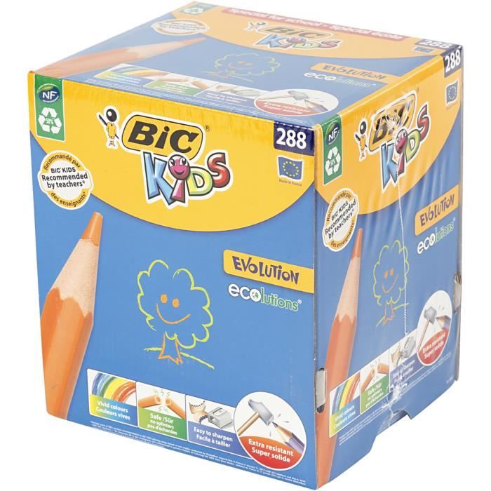 Crayons de couleurs BIC Kids triangulaires sans bois avec mine super  solide. Ecologique, contient 50% de matériel recyclé, - Cdiscount  Beaux-Arts et Loisirs créatifs
