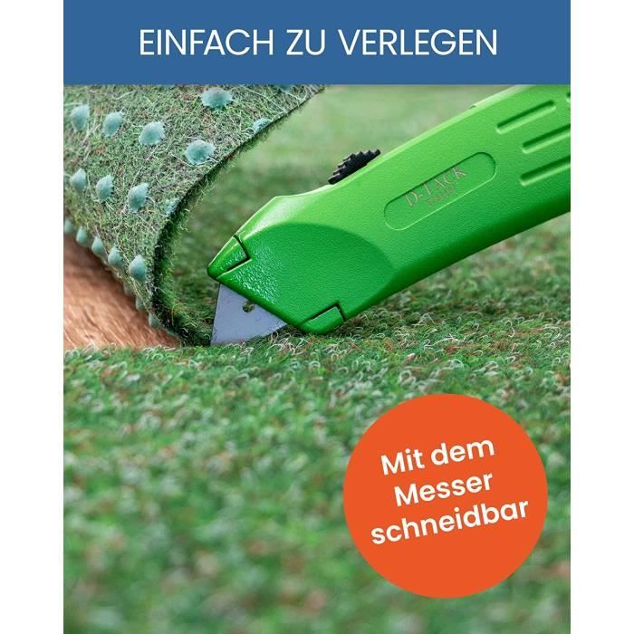 Tapis Gazon Artificiel GREEN - 1,33x2,50m, Vert, Pour Terrasse, Balcon, Jardin - 8mm D'Épaisseur