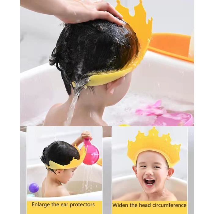 Bouclier de bonnet de douche pour bébé, bonnet de douche pour enfants,  chapeau de visière pour la protection des yeux et des oreilles pour les  enfants de 0 à 9 ans