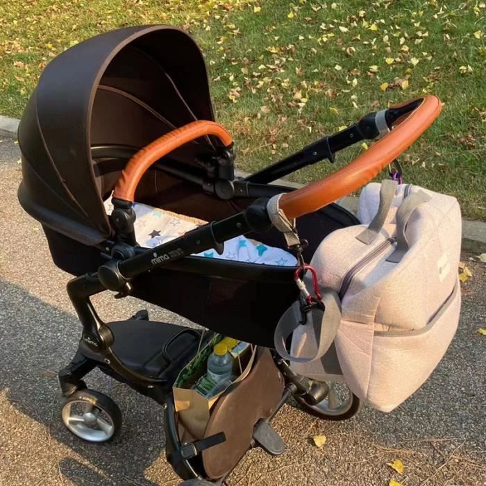 Couleur maman 1 pc noir Housse de poignee en cuir PU pour poussette de bebe pour Mima Xari housse de protec Cdiscount Puericulture Eveil bebe