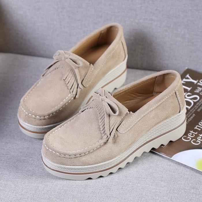 Mocassin femme new arrivals beige en daim