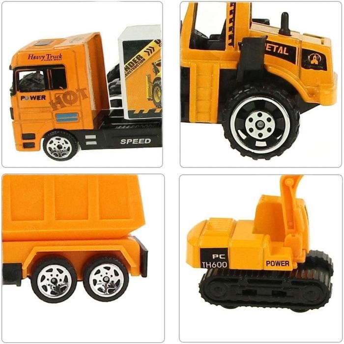 Camion de Transporteur Engins de Chantier Voiture Jouet Camion Poubelle  Mini véhicules pour Enfants pour Cadeau Garçons - Cdiscount Jeux - Jouets