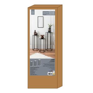 Lot De 2 Tables D'appoint Gigognes Havana – Métal Noir, Hauteur 90cm, Design