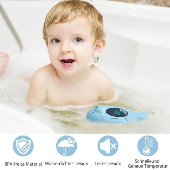 Thermomètre De Bain Bébé Digital Flottant - Affichage LED Avec Code Couleur, Pour Baignoire Et Piscine