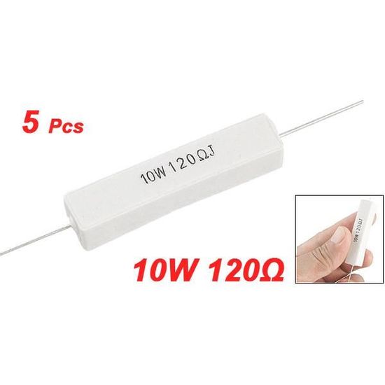 5 pcs 10W 120 ohms 5 /% Résistance bobinées Ciment Céramique