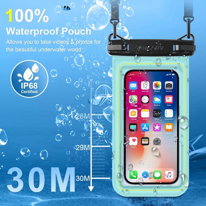 IPX8 Pochette Étanche Smartphone X6 - Pochette Téléphone Flottante Avec Cordon, Jusqu'à 7,5 Pouces Pour IPhone, Xiaomi, Huawei