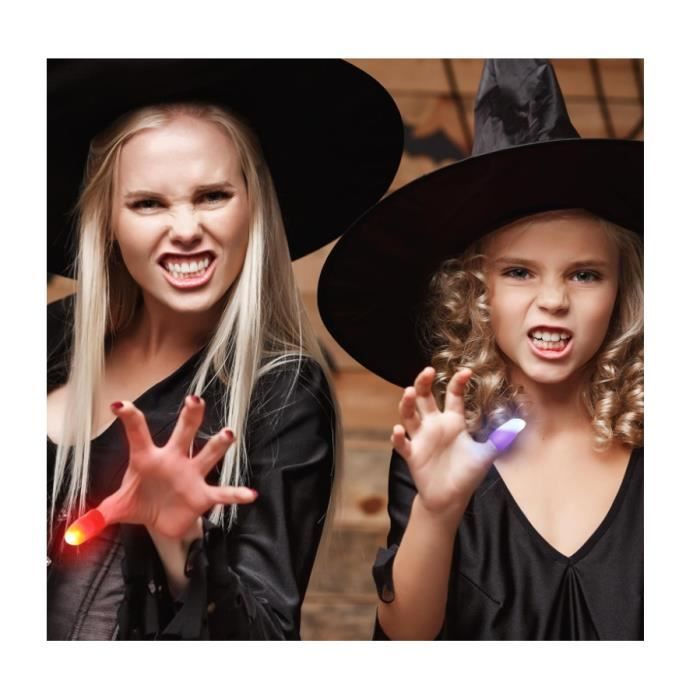 NOENNULL 5 paires de lumières pour doigts, lumière magique pour pouce, lampe magique pour doigt, doigt factice, jouet farceur pour Halloween (Rouge