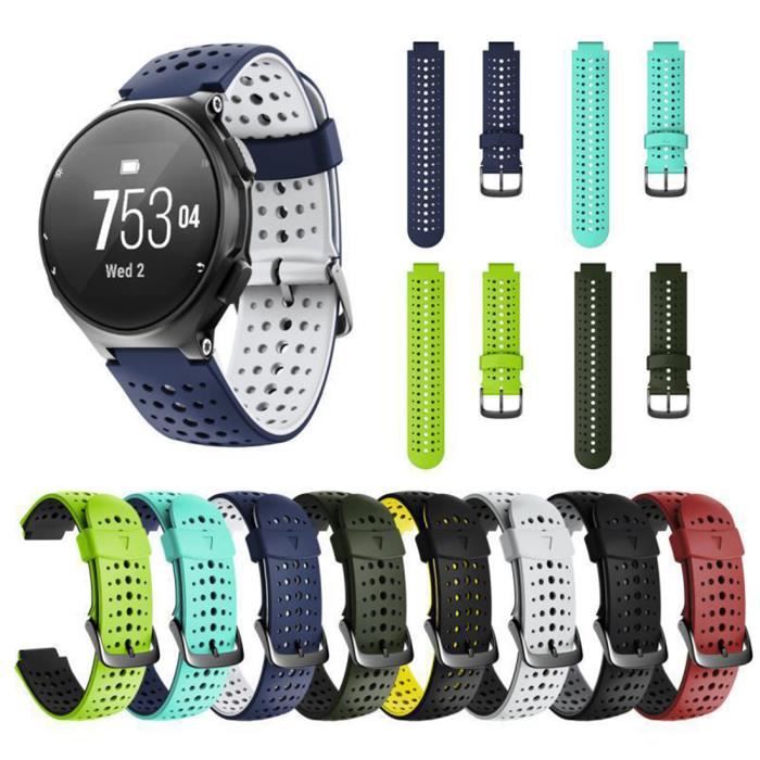 Bracelet de montre en silicone dual colors pour Garmin Forerunner 235-220-230-620-630-735  X733 Black Grey, - Achat/vente bracelet de montre Neuf - Cdiscount