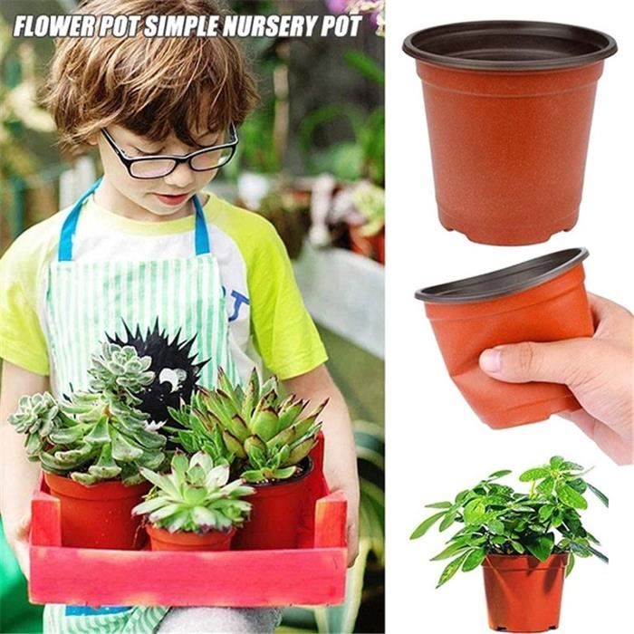 Lot de 100 pots de fleurs en plastique souple durable réutilisable avec  trou pour serre 15 cm - Cdiscount Jardin
