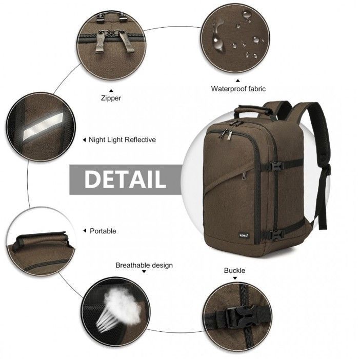Sac à Dos Cabine YOKGO 40x20x25cm - 20L Pour Ryanair, Ordinateur 15.6" - Compartiments Multiples, Anti-vol