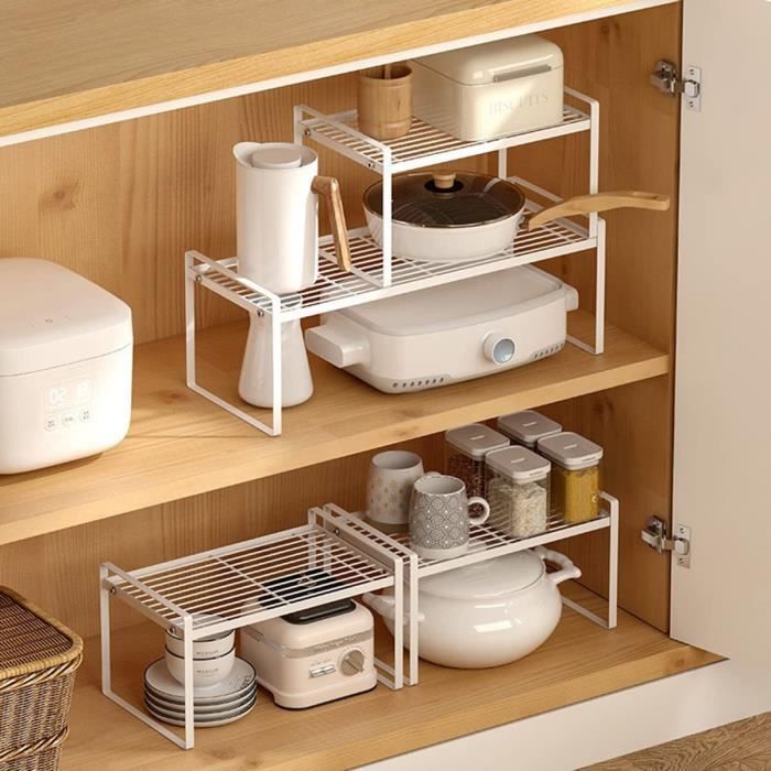 ORZ étagère de rangement pour placard de cuisine pour comptoir,  garde-manger, porte-assiettes en fil métallique pour bouteilles,540 -  Cdiscount Maison