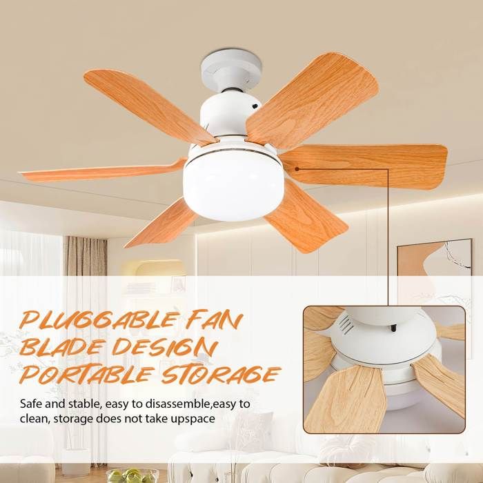 Générique Ventilateur Plafond Avec Lumière Et Telecommande, LED