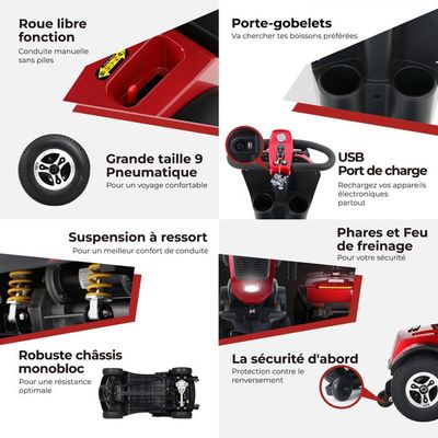 Trotinette électrique 4 Roues Veleco GRAVIS Pour Seniors - Autonomie 45-60 Km, 12 Km/h - Neuf Avec Garantie 1 An