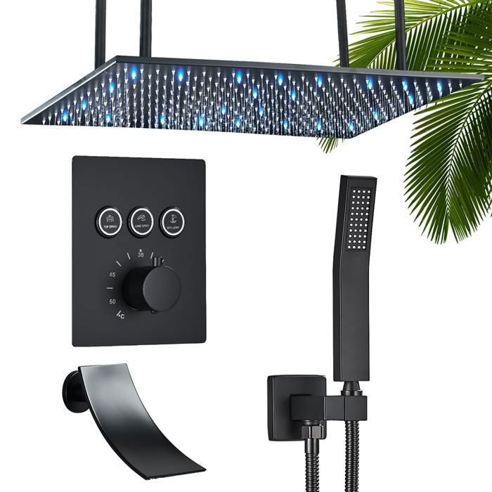 Douche De Pluie 40 Cm Stuttgart – Pommeau Chromé, 1 Type De Jet, Sans Marque, Design Sobre
