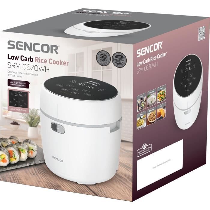 Sencor SRM 0601BK Cuiseur à Riz avec Voyants Lumineux, 300 W, Noir