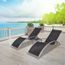Jeu De Chaise Longue Chaise De Terrasse Chaise De Jardin 2pcs Avec 1pc Table Aluminium Noir Achat Vente Chaise Longue Jeu De Chaise Longue Chaise Cdiscount