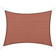 Voile d'ombrage rectangulaire OUTSUNNY 3 x 4 m Rouge - Anti-UV - Micro-perforé-0