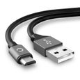 934233 - Câble Micro USB de 2m pour HUION HS64 / New 1060 Plus / WH1409 transfert de données et charge 2A gris en Nylon-0