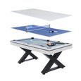 Texas - Table multi-jeux en bois blanc ping-pong et billard-0