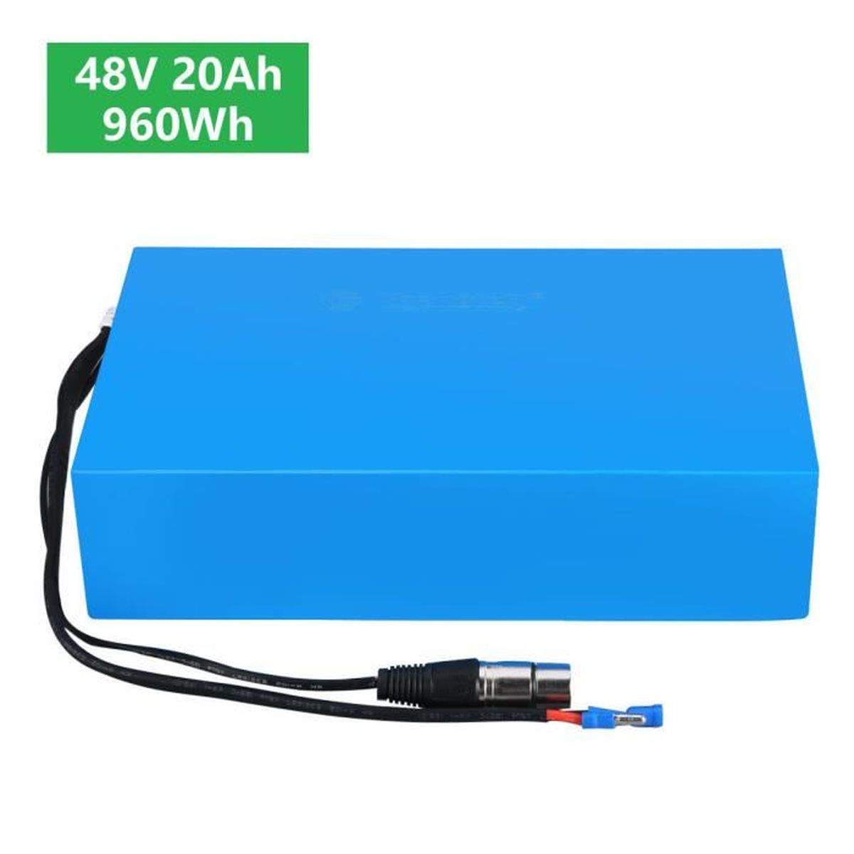Batterie Lithium 48V 20Ah Pour Vélo Électrique – BMS Intelligent, 13S3P, PVC, Chargeur Inclus, 150-500W, Sortie XT60/T