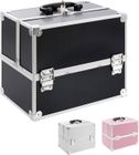 AREBOS Conteneur Cosmetics 15L |Mallette Maquillage |Rangement Valise|Compartiments coulissants sur Les Deux côtés | Noir