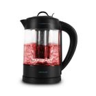 STRAßE TECH Bouilloire électrique et Théière - Noir - 1,7 L - Température réglable - Filtre à thé