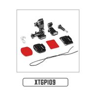Xtgp109 - ensemble d'accessoires pour casque, Support de Base en forme de J, pour GoPro Hero 10 9 8 7 5 Yi 4K