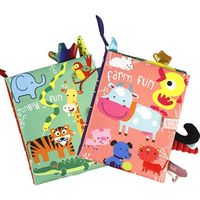 Jouet d'éducation précoce pour bébé, livre en tissu pour tout-petits, nourrissons et enfants (pack de deux) 