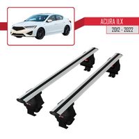 Compatible avec Acura ILX (DE1-2-3) 2012-2022 Barres de Toit ACE-4 Railing Porte-Bagages de voiture - Gris