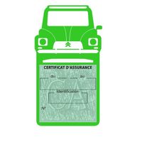 Simple porte vignette assurance Citroën Dyane sticker adhésif Vert clair