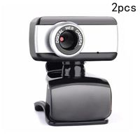 2pcs Webcam avec Zoom HD 480P, caméra USB 2.0 + Microphone, capteur CMOS, sans pilote, pour ordinateur de bur - 2pcs