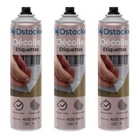 DSTOCK60 - Lot de 3 - Décolle étiquettes 400 ml, Aérosol - spray pour décoller les étiquettes, élimine colles et résidus rapidement