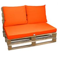 Kit de coussins pour palette déhoussables - Orange - Linxor
