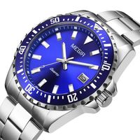 LINGYUE montres hommes Design eau esprit bleu montre à Quartz hommes mode en acier inoxydable étanche mains lumineuses montre