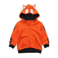 Veste à capuche renard orange pour enfant garçon de 1 à 6 ans en coton et polyester