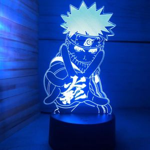 7 couleurs Changement Optique Tactile Lumière USB et Télécommande LED Lumière Anime Naruto Jiraya Naruto Veilleuse 3D Lampe Illusion 3D 