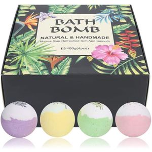 BAIN MOUSSANT - HUILE Coffret Cadeau Bombes de Bain, Boules de Bain Naturelles Faites à la Main, Boule de Sel de Bain D'aromathérapie pour Bain à Bul A121