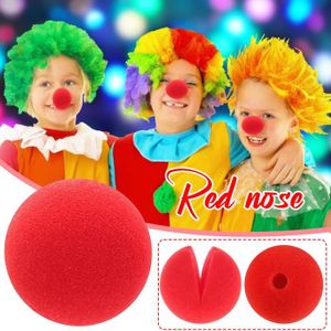 Jouet de nez rouge mignon doux nez de cirque de clown pour déguisement costume de jour de nez rouge de Halloween 10Pcs Nez en mousse drôle ajustable