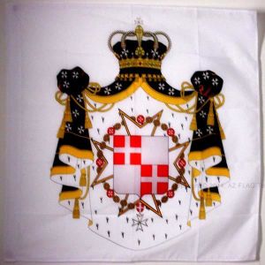 DRAPEAU DÉCORATIF Drapeau Grand Maître Ordre de Malte 90x90cm - Sain