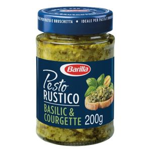 SAUCE PÂTE ET RIZ BARILLA - Pesto Rustico Basilico & Zucchine 200G - Lot De 4