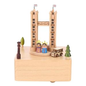 Heveer Bo/îte /à Musique en Bois Th/ème Antiques Sculpt/ées /à la Main en Bois Bo/îte /à Musique Cadeau pour Gar/çon Fille Adultes Amis Noir