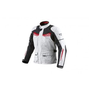 BLOUSON - VESTE JET Blouson Veste Moto Homme Imperméable Avec Armure Textile Aquatex (Blanc Rouge)