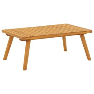 TABLE BASSE JARDIN  Meubles de jardin Table basse pour l'extérieur - Qqmora - bois d'acacia massif - 90x55x35 cm (LxlxH)