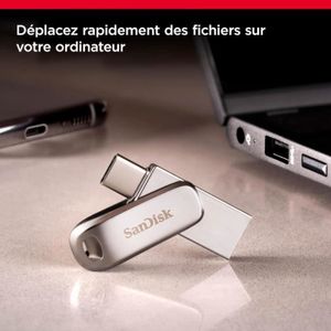 CLÉ USB SanDisk 512 Go Ultra Dual Drive Luxe,USB Type-C,en