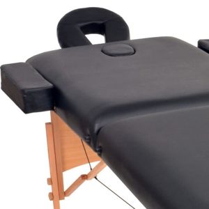 TABLE DE MASSAGE - TABLE DE SOIN NEUF Table de massage pliable à 2 zones 10 cm d'épaisseur Noir En Stock YESMAEFR