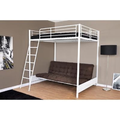 Mezzaclic Lit Mezzanine 140x190 Cm Sommiers Banquette Lit Avec