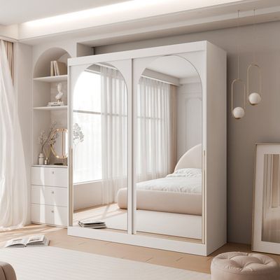 Garde-robe Avec 2 Portes Gamme Corona Pin Mexicain Blanc - Armoire